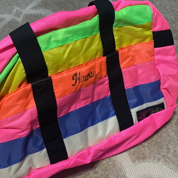 Michael Parks Vintage Hawaii Neon Rainbow Soft Cooler Duffle Bag - Picture 4 of 9